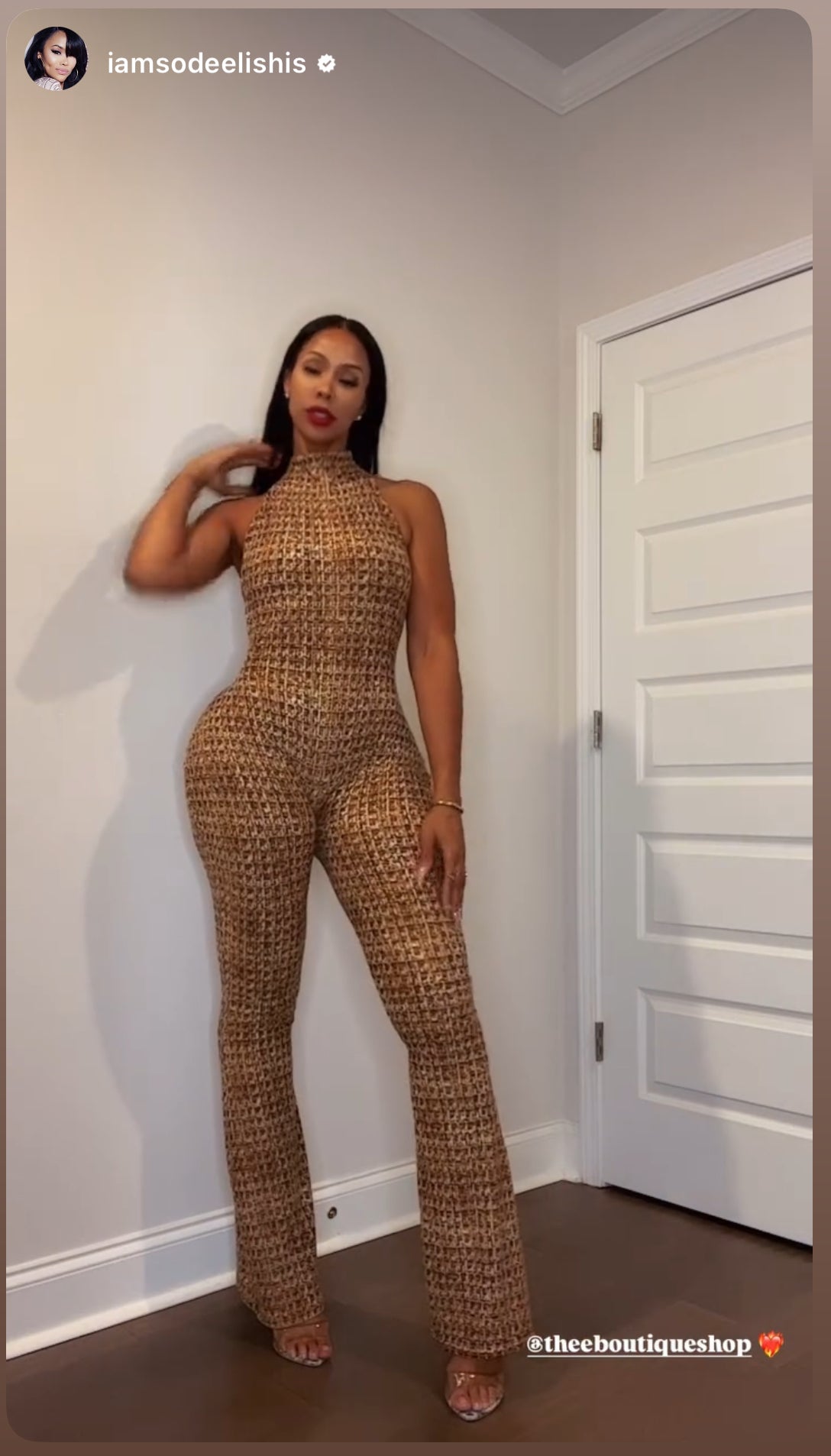 London Tweed Halter Jumpsuit