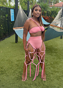 The Summer Wrap Fringe Set (Blush Pink)