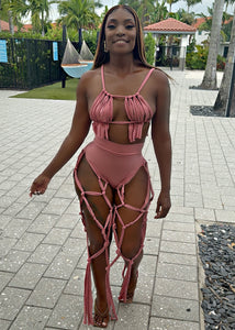 The Summer Sole' Macarame' Fringe Set (Blush Pink)