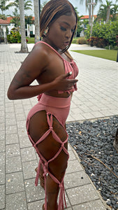 The Summer Sole' Macarame' Fringe Set (Blush Pink)