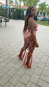 The Summer Sole' Macarame' Fringe Set (Blush Pink)