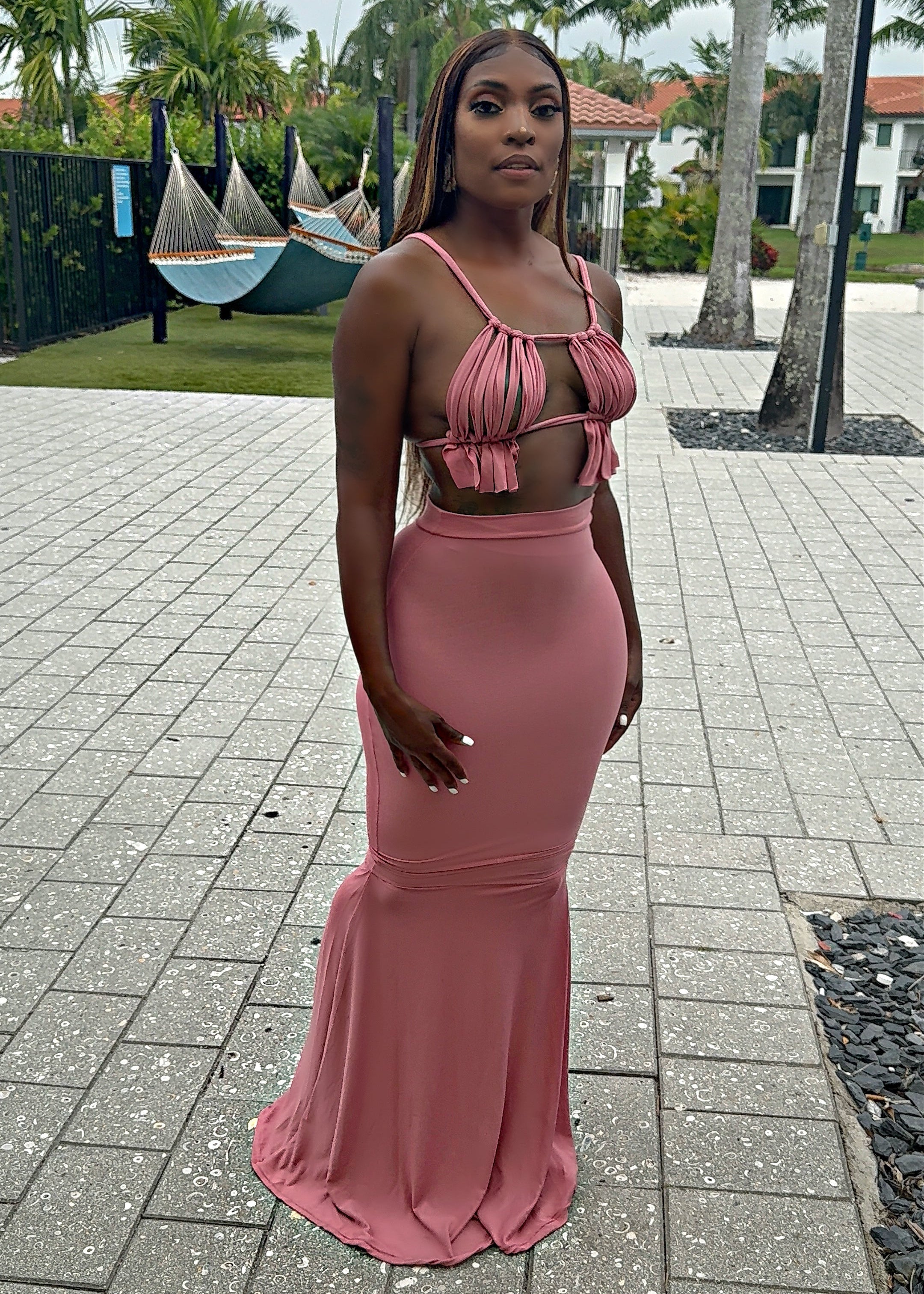 The Summer Sole' Macarame' Mermaid Set (Blush Pink)