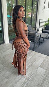 The Dubai Beach Fringe Swim Cover Dress (Bronze)
