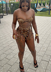 The Lagos Leopard Fringe Swimsuit