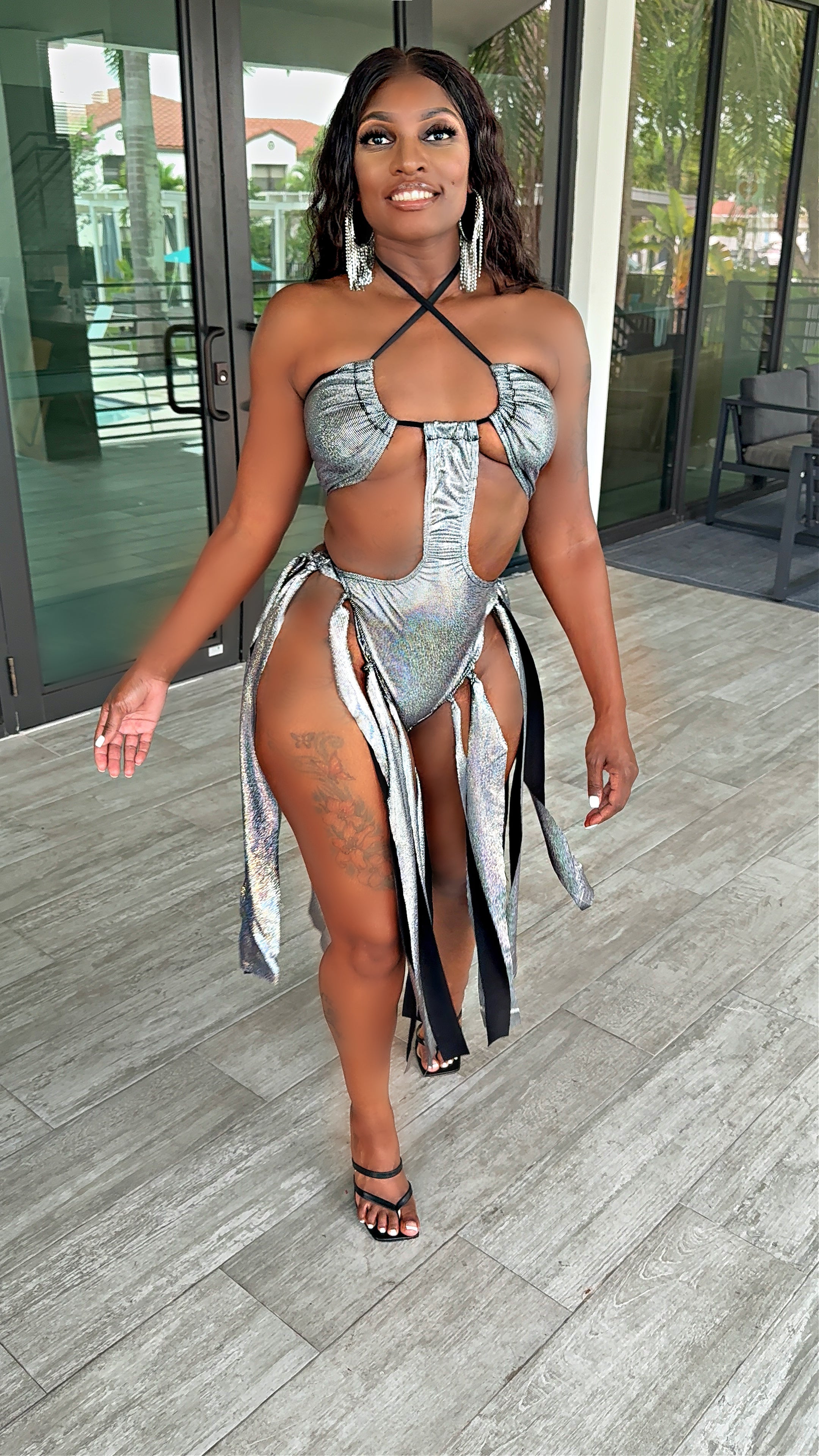 The Diamond Girl Coastal Beach Fringe Leotard