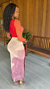 The Fall Watercolor Drip Illusions Dress (Pink)