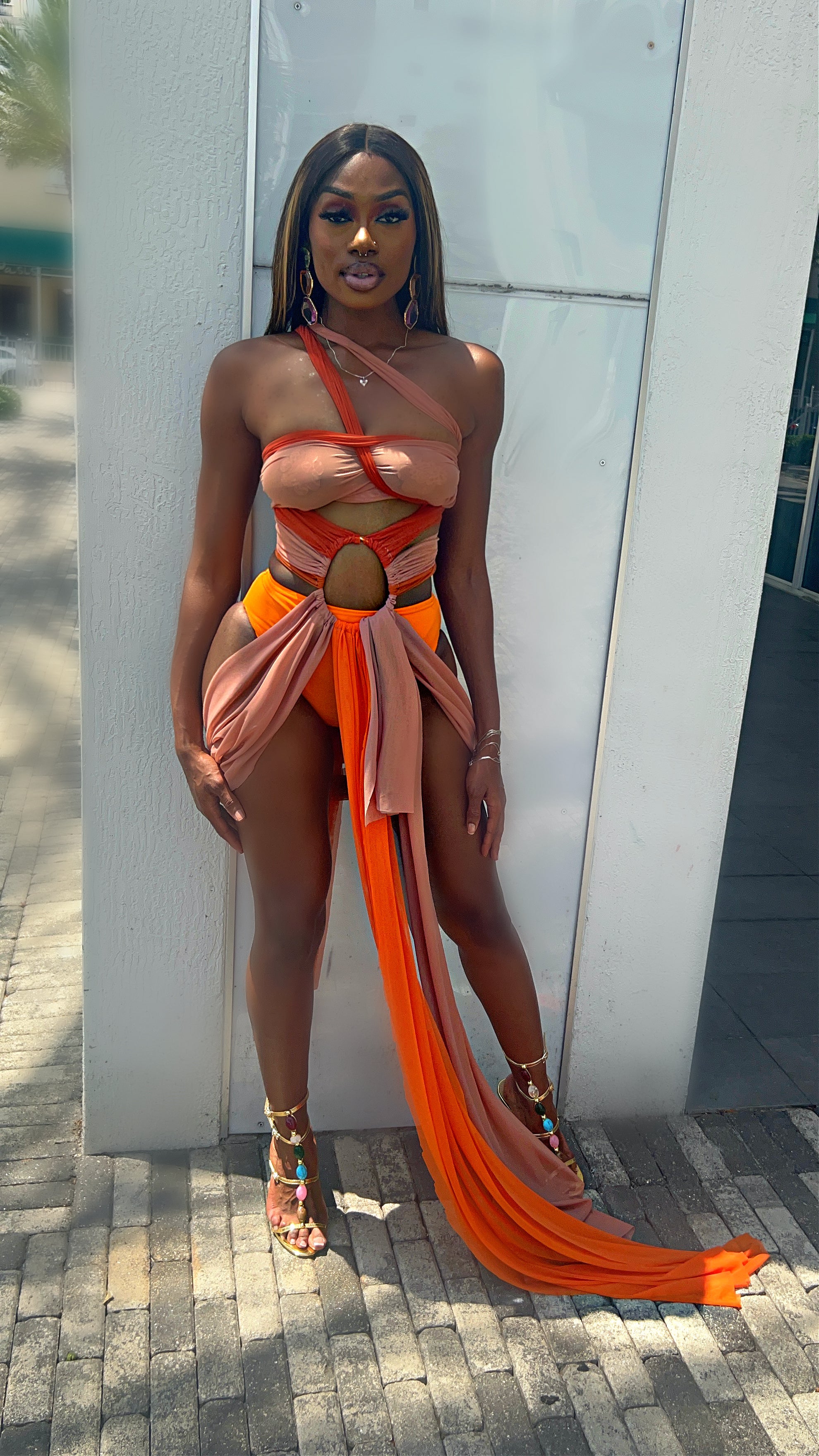 The Tulum Summer Versatile Wrap Top (Orange)