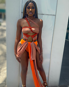 The Tulum Summer Versatile Wrap Top (Orange)