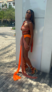 The Tulum Summer Versatile Wrap Top (Orange)