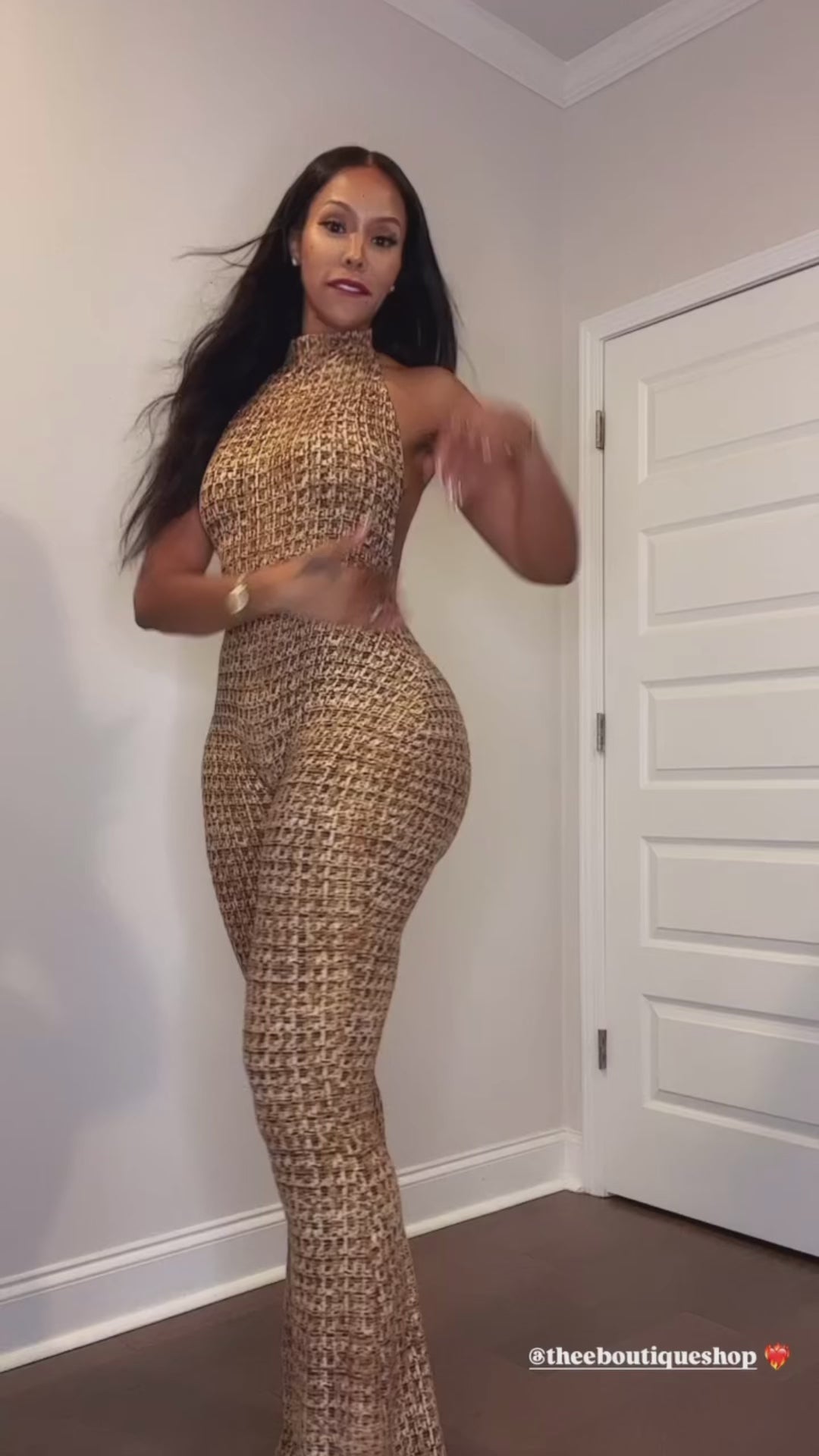 London Tweed Halter Jumpsuit
