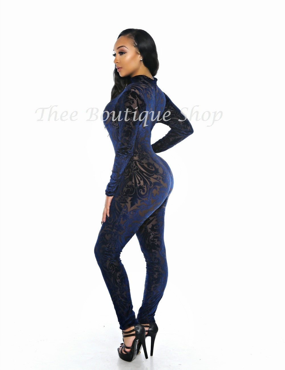 The Grande Burlesque Plush Jumpsuit (Navy)