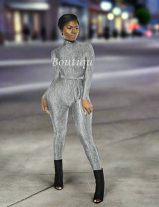 The Classic Turtleneck Jumpsuit (Grey Knit)