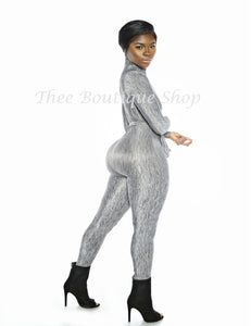 The Classic Turtleneck Jumpsuit (Grey Knit)