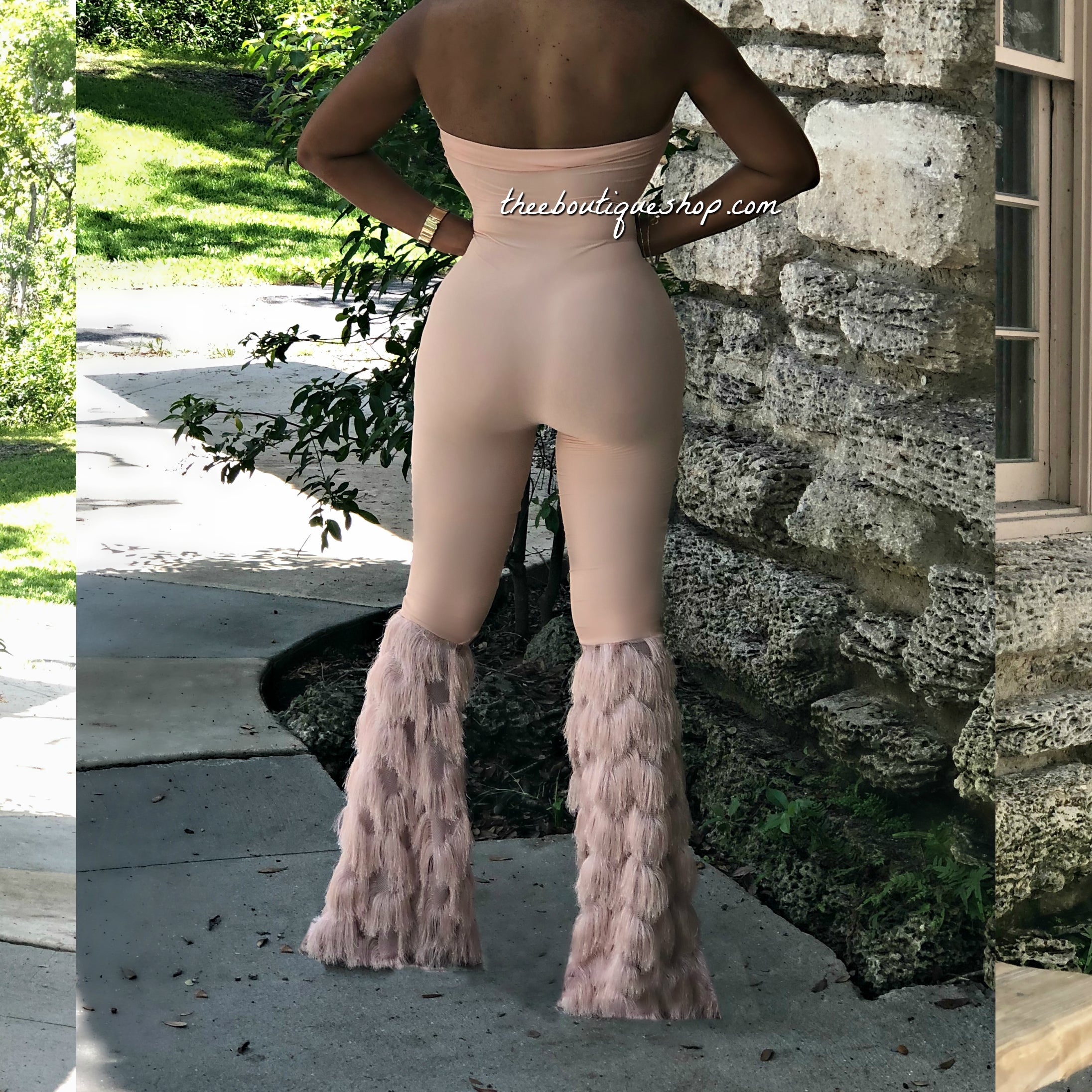 The Hollywood Shag Flare Jumpsuit (Nude)