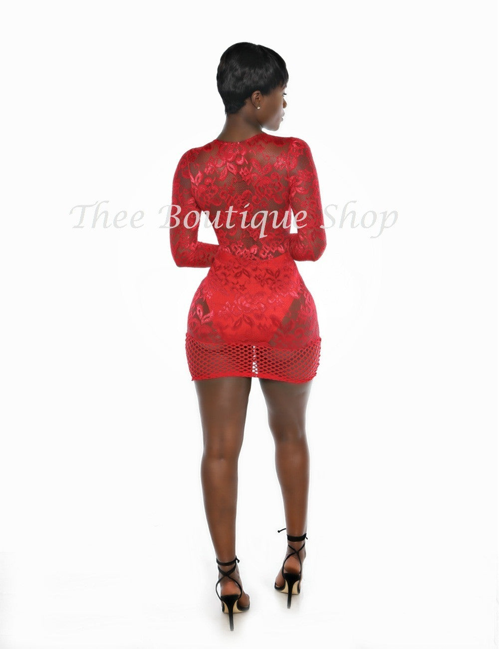 The Lace Fusions Dress (Ruby Red)